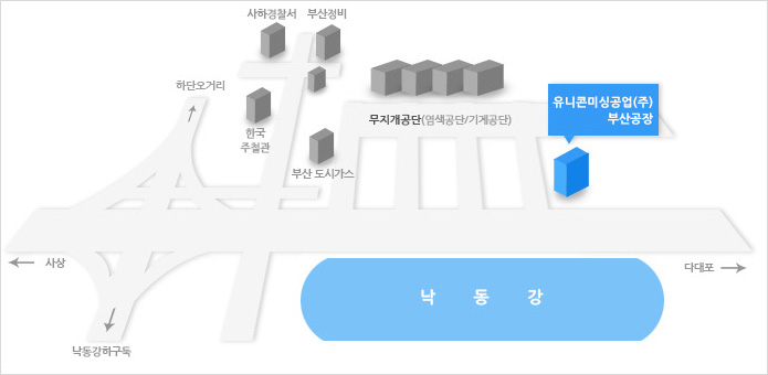 유니콘 부산 공장 오시는 길